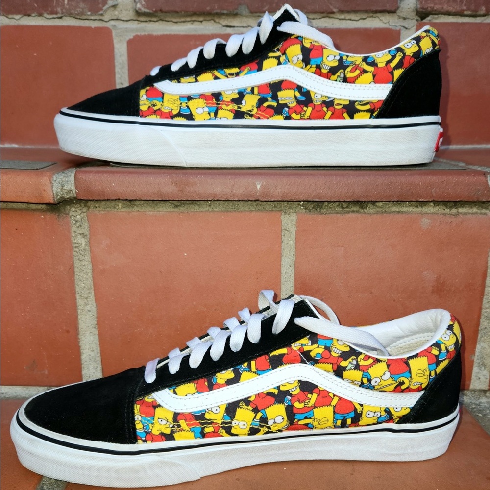 Vans X The Simpsons Bart Simpsons All Over Print Lace Up Low Top Shoes - Mens 11
